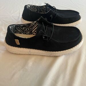 Hey Dude Black Loafers with White Sole